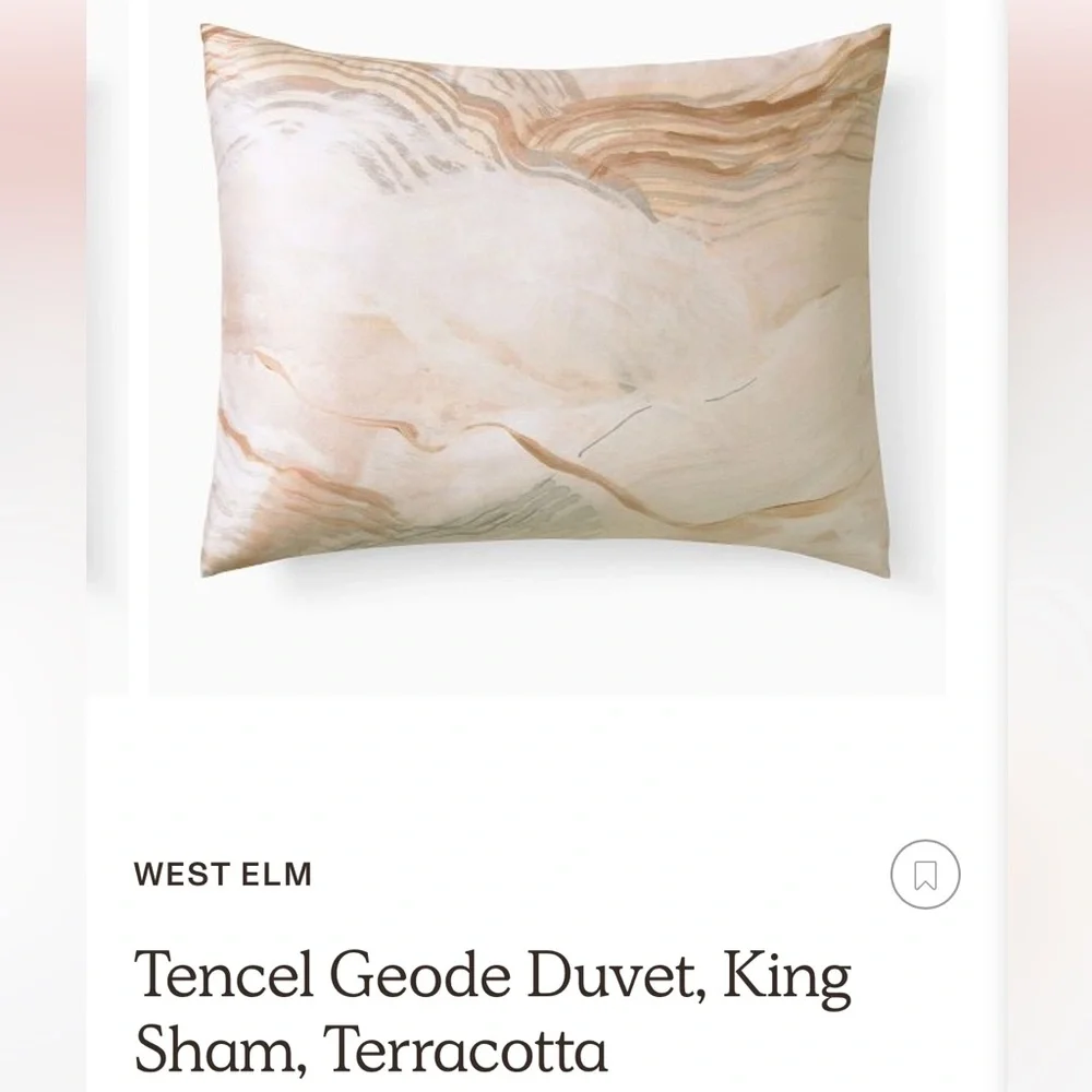 ISO WEST ELM | Silky Tencel Geode Sham - Terracotta